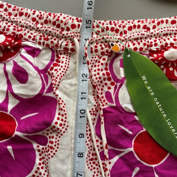 NWT Farm Rio Maia off white floral linen blend shorts drawstring shorts XS - Picture 5 of 12